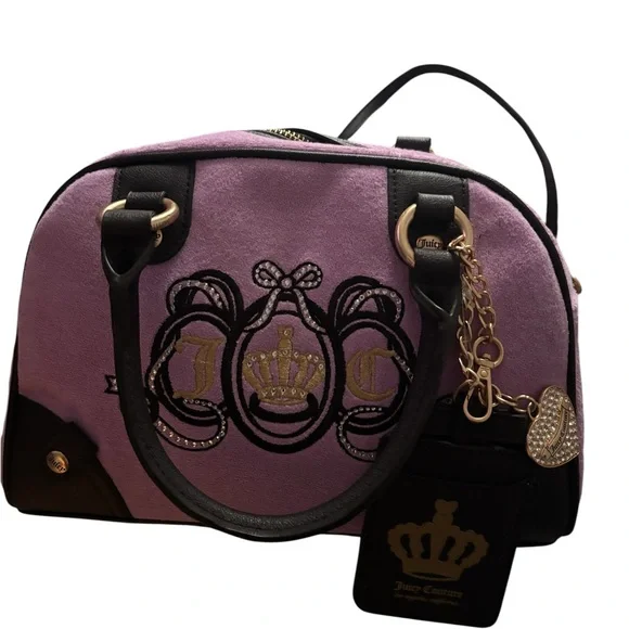 Juicy Couture Black and Purple Satchel - Picture 1 of 3